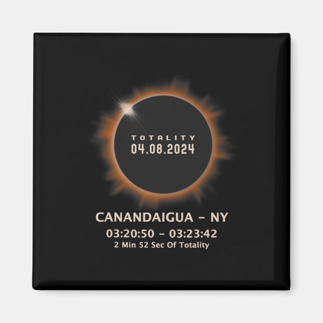 Imán Eclipse solar 2024 Totalidad 04.08.24 Nueva York (Frente)