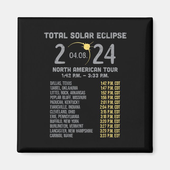 Imán Eclipse solar 2024 Totalidad Abril 8 Hombres Mujer (Frente)