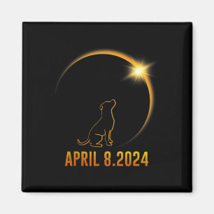 Imán Eclipse solar 2024 Totalidad de perro 1