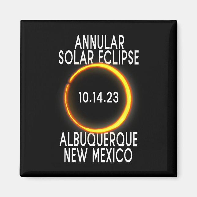 Imán Eclipse solar anual T - Albuquerque Nuevo México (Frente)