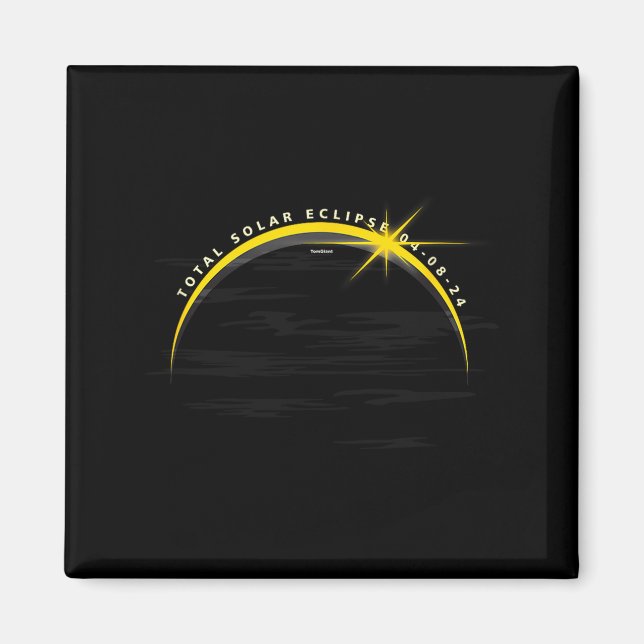 Imán Eclipse solar astronomía abril 2024 luna reloj Ast (Frente)