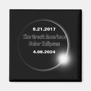 Imán Eclipse solar con doble fecha 2024 & 2017