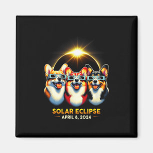 Imán Eclipse solar Corgi con lentes Abril 8 2024 T