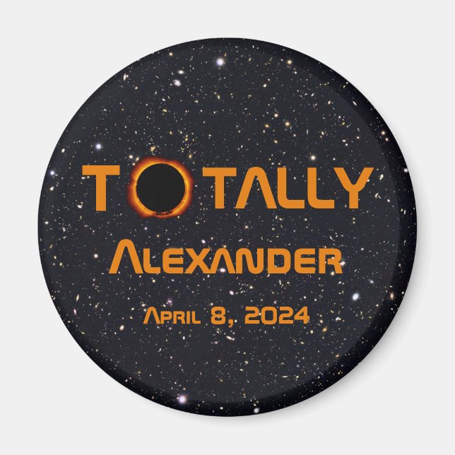 Imán Eclipse solar de 2024 totalmente personal (Frente)