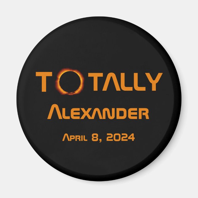 Imán Eclipse solar de 2024 totalmente personal (Frente)