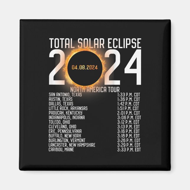 Imán Eclipse solar de atrás en la gira estadounidense 2 (Frente)