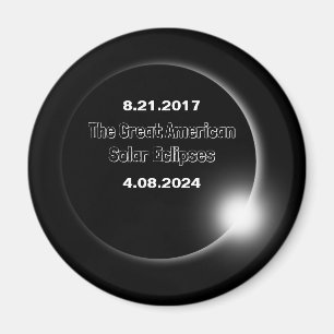 Imán Eclipse solar de doble fecha 2024 y 2017