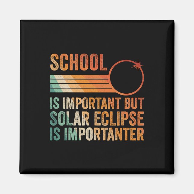 Imán Eclipse solar de la escuela de la camiseta 2024 (Frente)