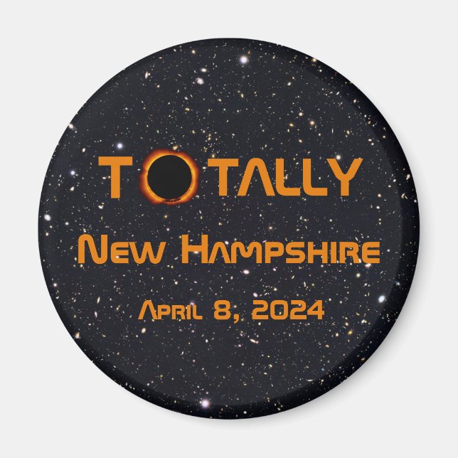 Imán Eclipse solar de New Hampshire 2024 (Frente)