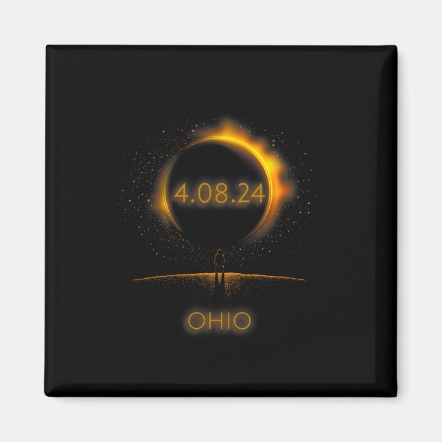 Imán Eclipse solar de Norteamérica - 4.08.24 Ohio Souve (Frente)