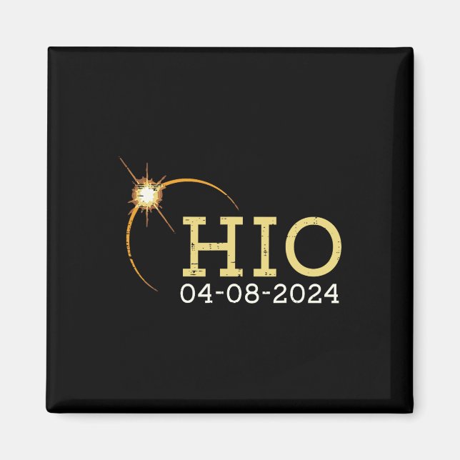 Imán Eclipse solar de Ohio 2024 Totalidad Abril 8 Mujer (Frente)