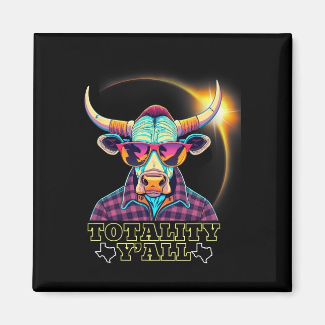 Imán Eclipse solar de Texas 2024 4.08.24 Totalidad Y#39 (Frente)