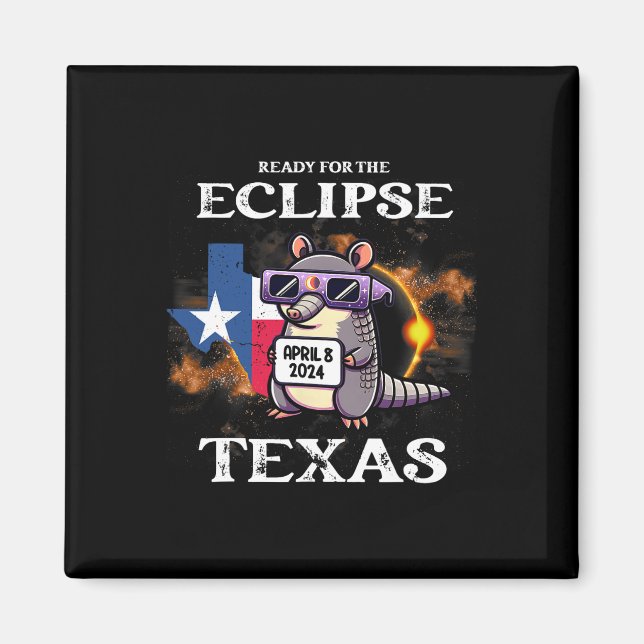 Imán Eclipse solar de Texas 2024 Abril 8 Divertido Arma (Frente)