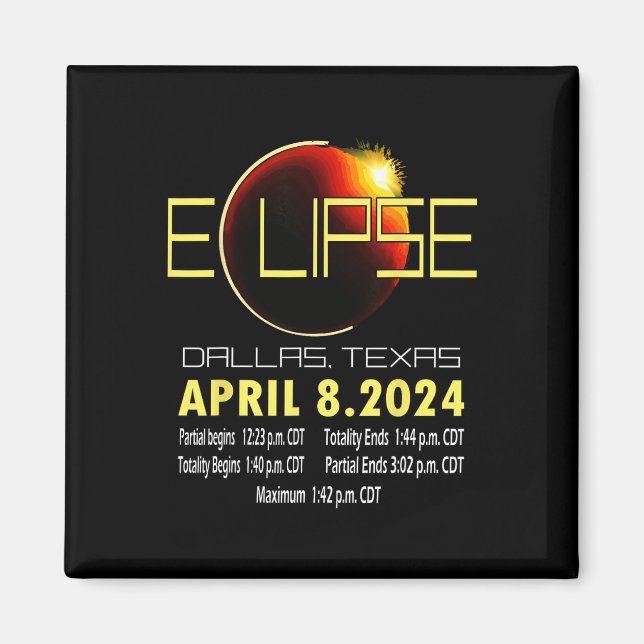Imán Eclipse solar de Texas 2024 Funny Eclipse Solar en (Frente)