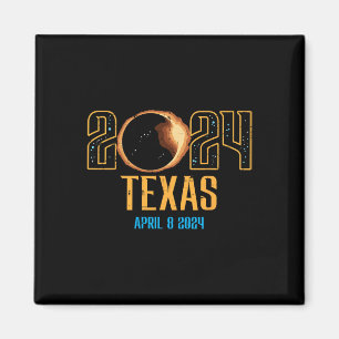 Imán Eclipse solar de Texas 2024 Totalidad Abril 8 Homb