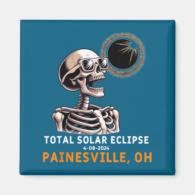 Imán Eclipse solar esquelético Painesville Ohio (Frente)