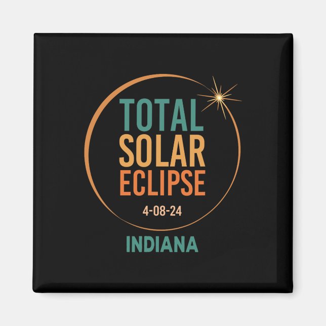 Imán Eclipse solar Indiana 8 de abril de 2024 Total (Frente)