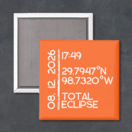 Imán Eclipse Solar Naranja Personalizado 2026