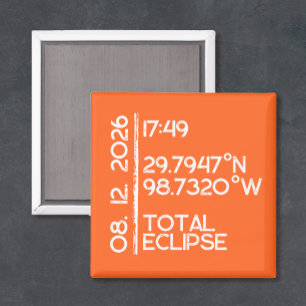Imán Eclipse Solar Naranja Personalizado 2026