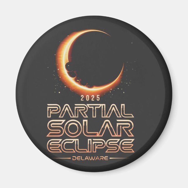 Imán Eclipse solar parcial de Nueva Jersey 2025 (Frente)