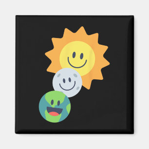 Imán Eclipse solar Super Cute Earth Moon Sun 2024 Graci