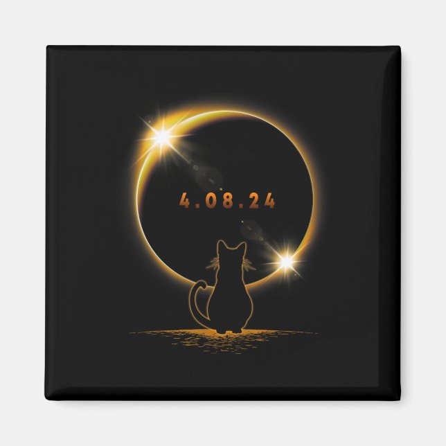 Imán Eclipse Solar T Gato Con Glass De Eclipse Solar (Frente)