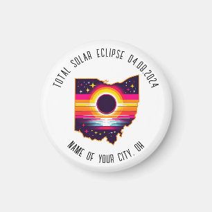 Imán Eclipse solar total 0408 2024 Ciudad Personalizado