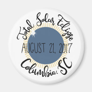 Imán Eclipse solar total 2017 Columbia SC Round Magnet
