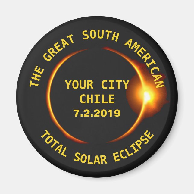 Imán Eclipse solar total 2019 Chile Sudamérica (Frente)