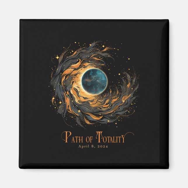 Imán Eclipse Solar Total 2024 Abril 8 Ruta De La Totali (Frente)