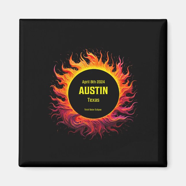 Imán Eclipse solar total 2024 Austin Texas (Frente)