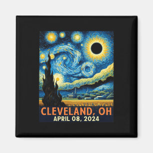 Imán Eclipse Solar Total 2024 Cleveland Ohio Starry Nig