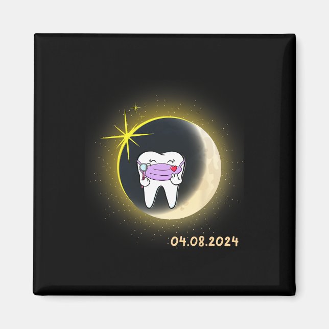 Imán Eclipse solar total 2024 Dientes Eclips solares de (Frente)