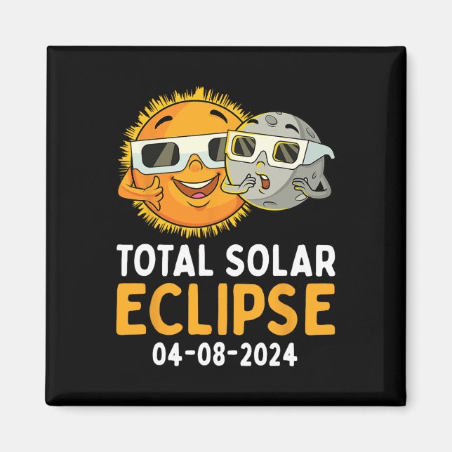 Imán Eclipse solar total 2024 Glasses Divertido Sol Lun (Frente)