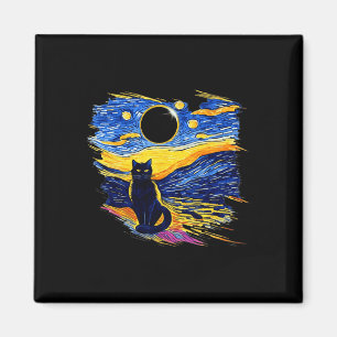 Imán Eclipse solar total 2024 Noche estrellada Van Gogh