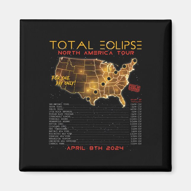 Imán Eclipse solar total 2024 North America Tour (Frente)