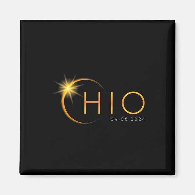 Imán Eclipse solar total 2024 Ohio estatal Totalidad Ab (Frente)