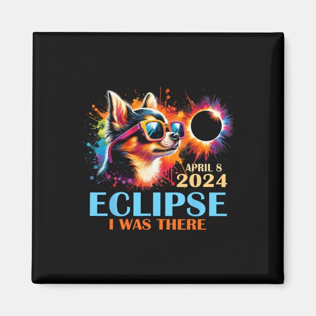 Imán Eclipse Solar Total 2024 Perro Chihuahua Estaba Al (Frente)