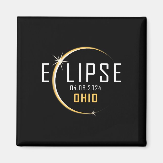 Imán Eclipse solar total 2024 Primavera de Ohio América (Frente)