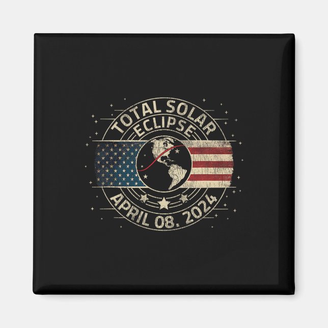 Imán Eclipse solar total 2024 Ruta de eclipse total 04. (Frente)