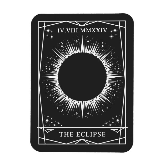 Imán Eclipse solar total 2024 Teller de fortuna Tarot (Vertical)
