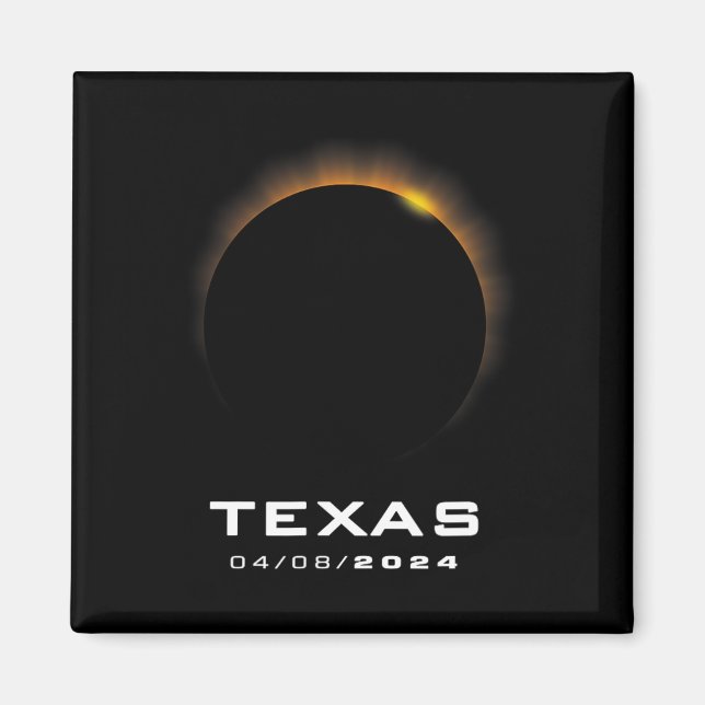 Imán Eclipse solar total 2024 Texas (Frente)