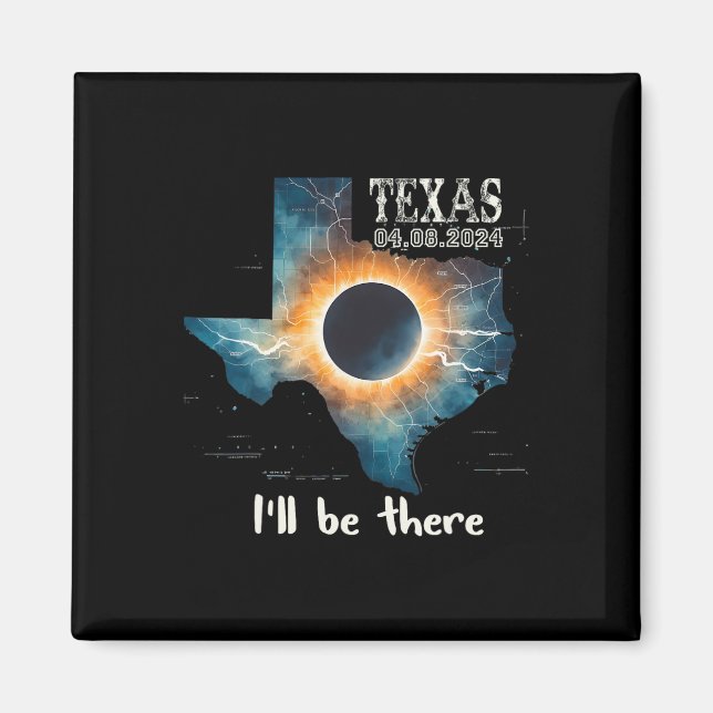 Imán Eclipse solar total 2024 Texas 1 (Frente)