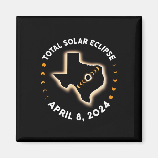 Imán Eclipse solar total 2024 Totalidad Abril 8 2024 Am (Frente)