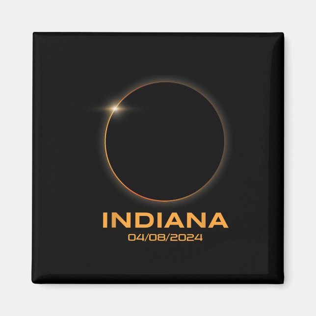Imán Eclipse solar total 2024 Totalidad Indiana (Frente)