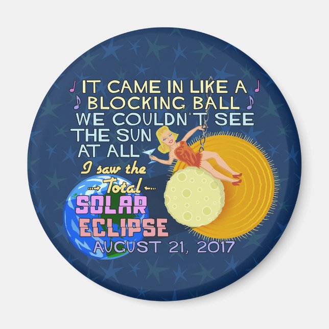 Imán Eclipse solar total 21 de agosto de 2017 Diversión (Frente)