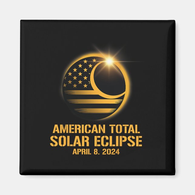 Imán Eclipse solar total 8 de abril de 2024 Astronoma t (Frente)