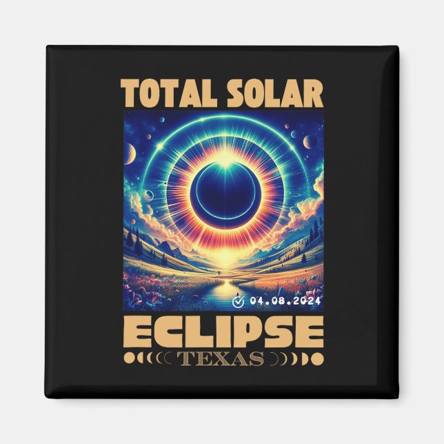 Imán Eclipse solar total 8 de abril de 2024 Eclip solar (Frente)