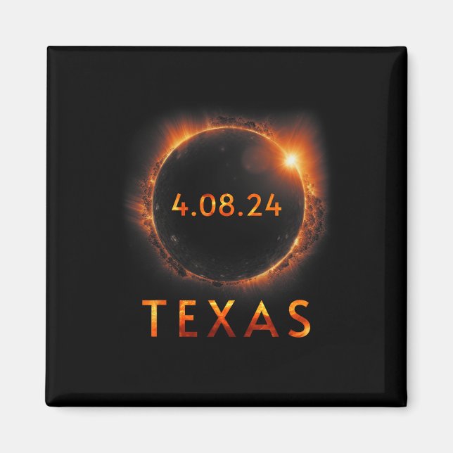 Imán Eclipse solar total 8 de abril de 2024 Eclip solar (Frente)