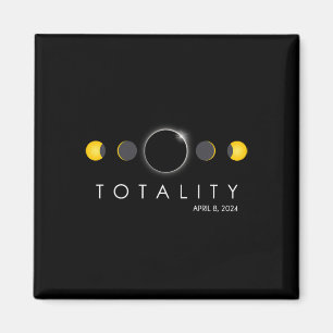 Imán Eclipse solar total 8 de abril de 2024 Fases Total